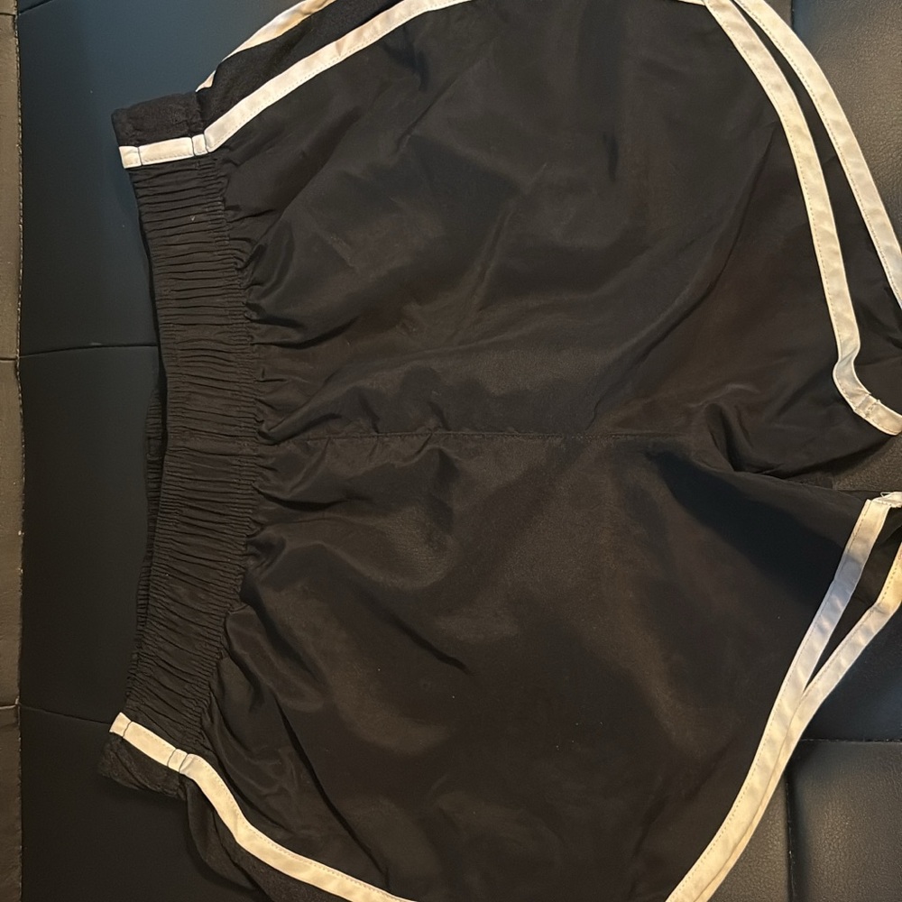 Black Athletic Shorts with White Trim
